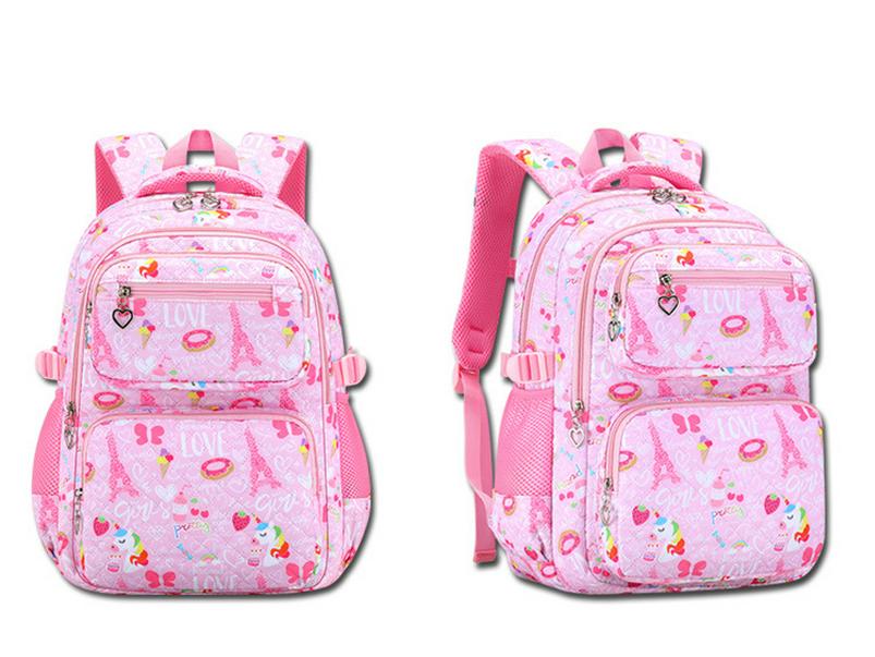 Trendigt 3-delat skolryggsäckset för flickor - Söt campusstil