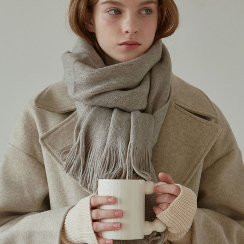 

YAN13 PASTEL KNIT MUFFLER_6COLORS OATMEAL