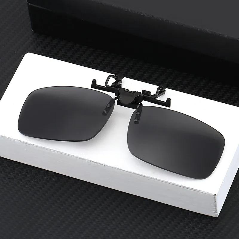 Eyeglasses Yellow Driving Night Vision Clip-on Flip-up Lens Sunglasses Cool Eyewear Clip on Lens Anti-UV 400 Unisex for Women Men