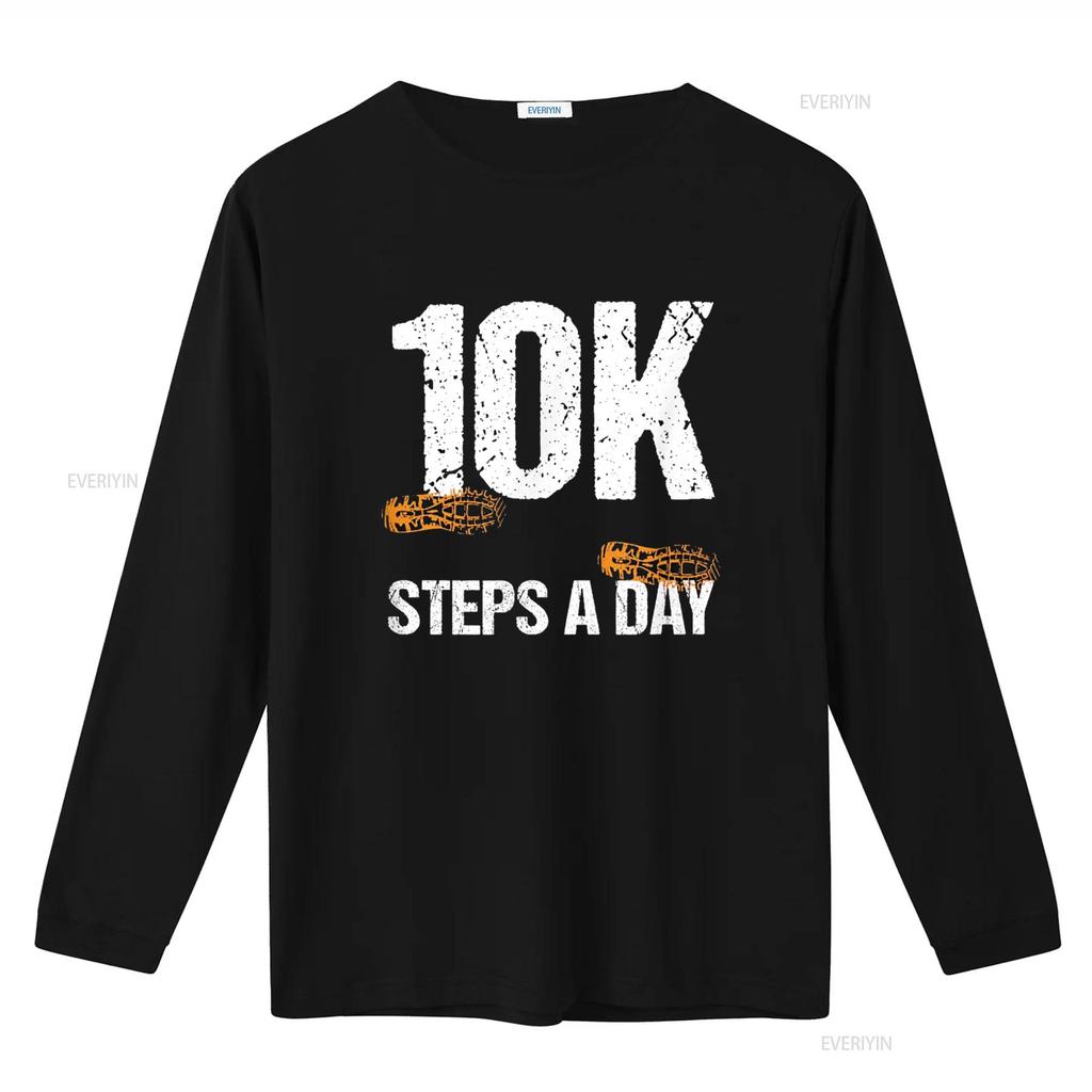 10000 Steps A Day New Year Health and Fitness Goals Walking T Shirt vintage Washed Breathable Soft streetwear designer clothes