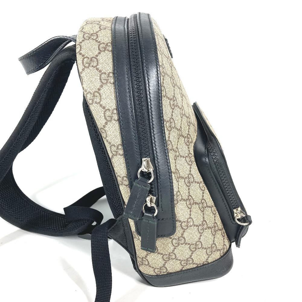 GUCCI 429020 GG Supreme bag logo Backpack Beige/Black