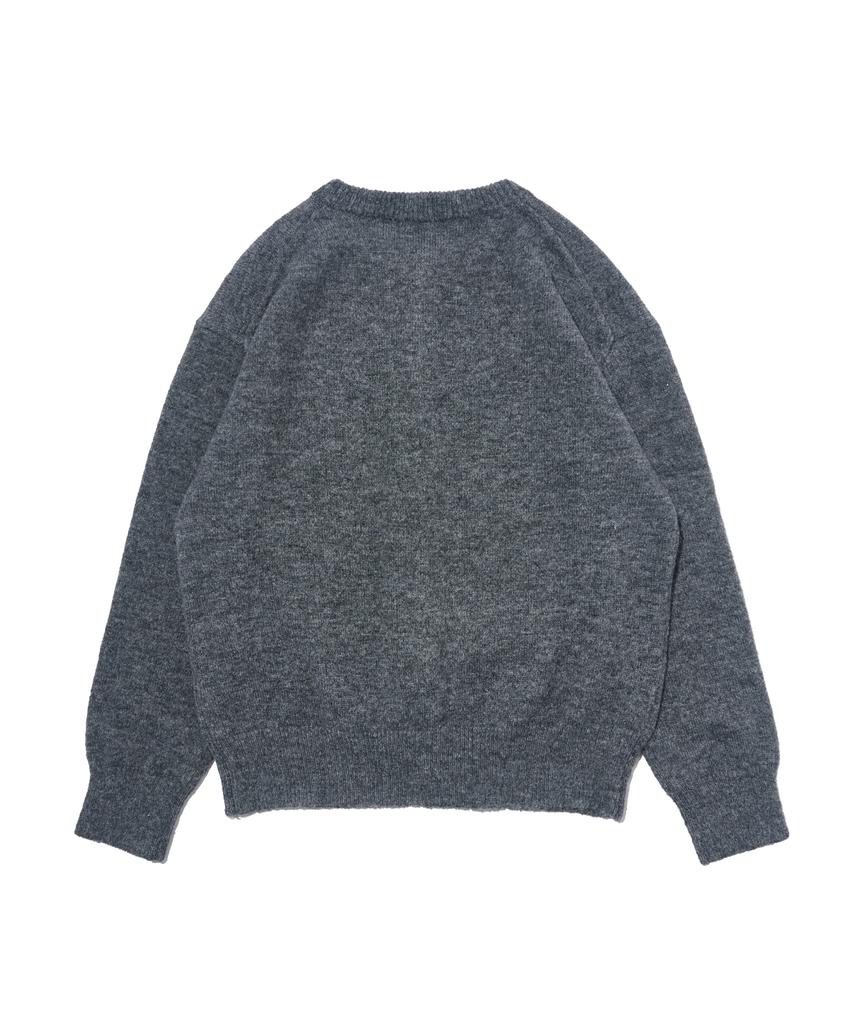 Analog Mood (Unisex) Wool Blend Round Knit Cardigan (Charcoal)