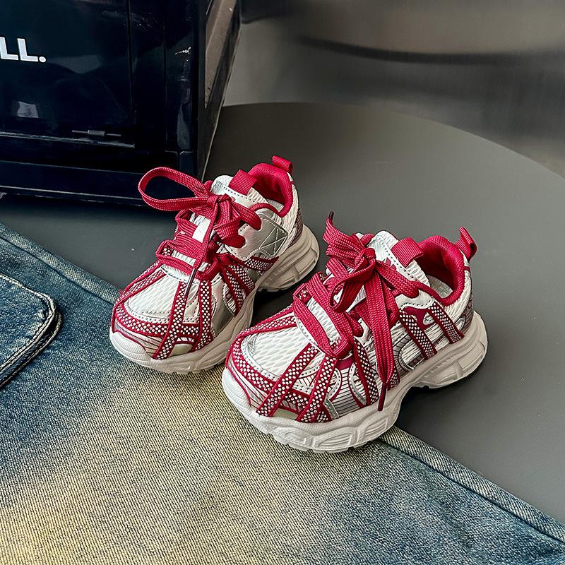 Rutschfeste Sportschuhe für Mädchen, Frühjahr 2026: Langlebige, verschleißfeste Sneaker im Papa-Stil für Kinder