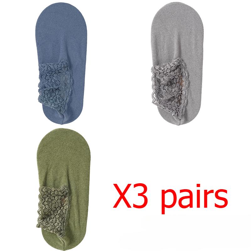 Women's Autumn Winter Thickened Warm Fleece Socks Lace Ankle Socks Non-slip Floor Socks