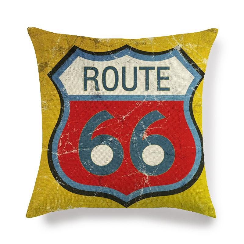 Retro Emblem Letter Pattern Digital Printing Short Plush Pillow Covers For Car Sofa Office Cushion Cover Home Goods 60X60Cm