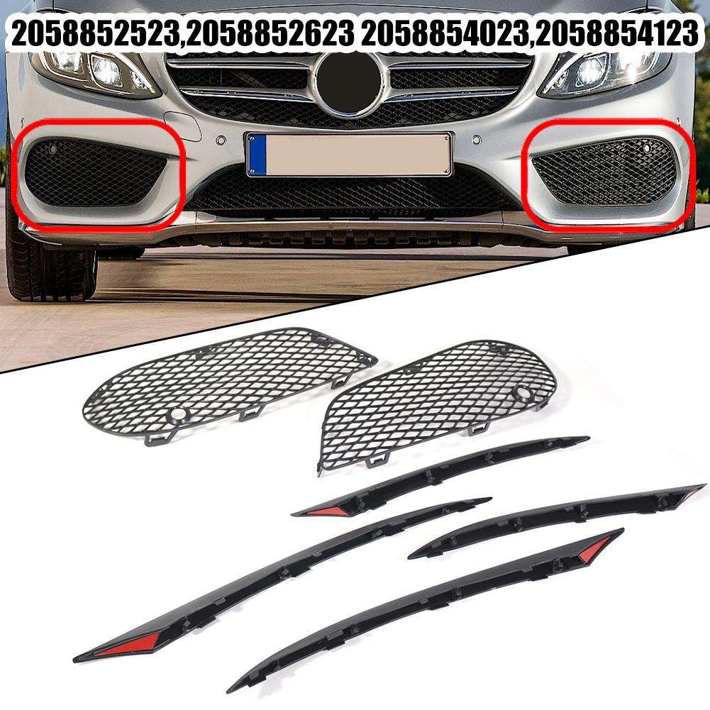 Car Bumper Fog Light Mesh Air Vent Grille For Mercedes-Benz W205 2015-2018 Front Grille Mesh Cover Air Inlet Vent Panel