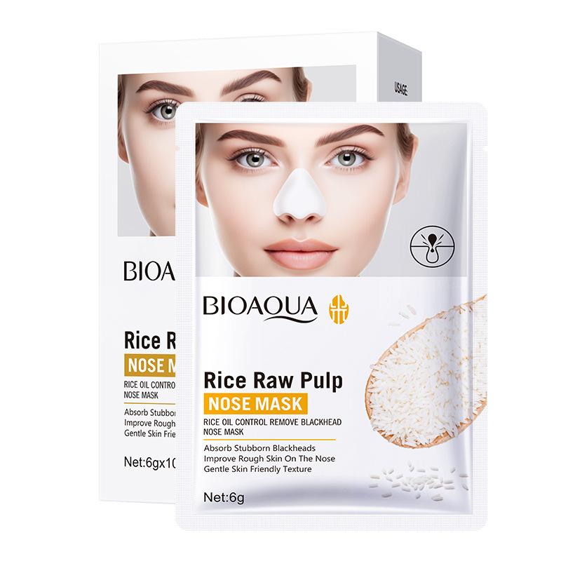 

10pcs Rice puree to remove blackhead nasal mask, clean nose blackhead nasal sticker skin care products 10pcs