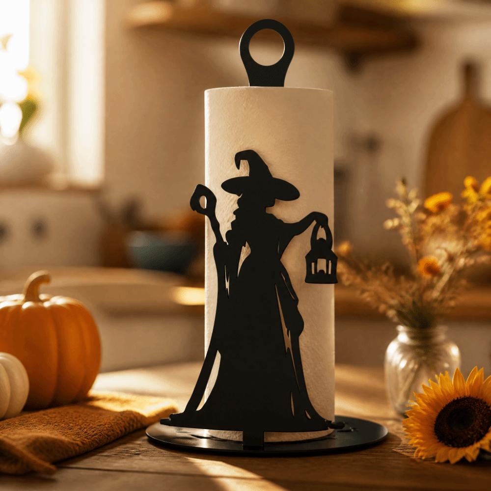 Halloween Witch Roll Paper Storage Holder 2D Flat Toilet Paper Holder Kitchen