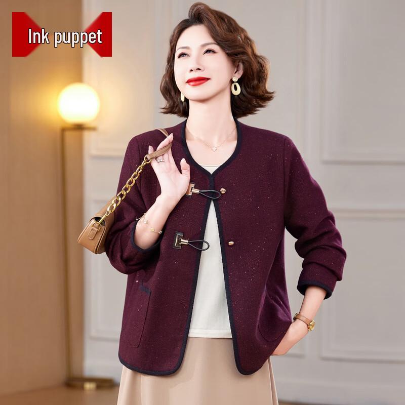 Elegant Mid-Aged Women s Spring Jacket 5XL