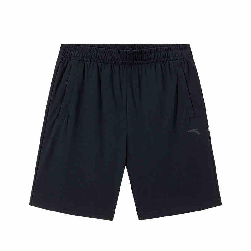 Anta Treningsserie Ensfarvet Middels høyde Snøring Pustende Allsidig Fem-punkts Sportsshorts Herreshorts Basic-Svart 152527310-2