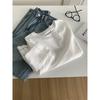 Hollowed-out lace hem pure cotton round-neck long-sleeve T-shirt for women, 2026 spring elegant Korean-style base shirt top