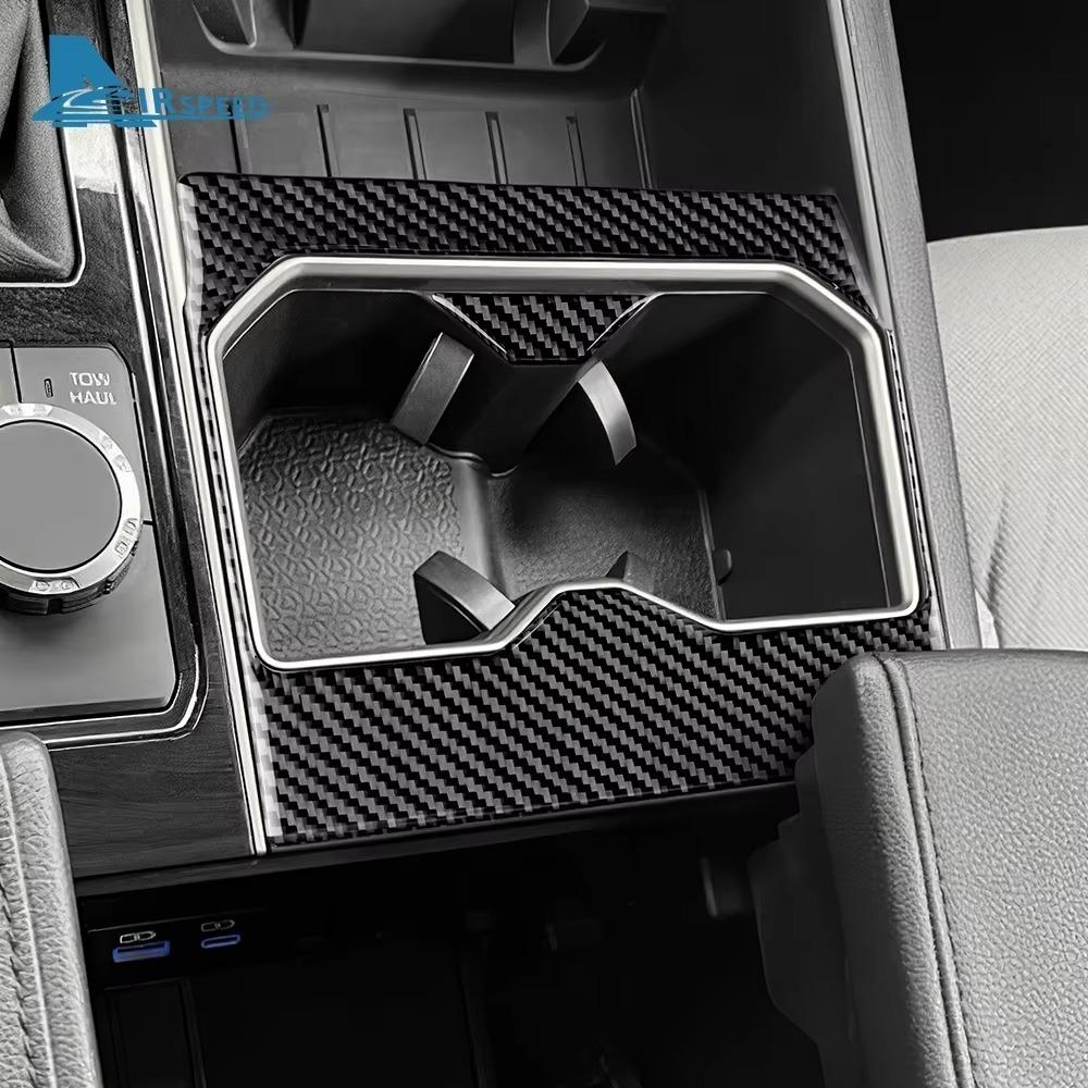 For Toyota Tundra 2022 2023 2024 2025 Real Soft Carbon Fiber Sticker Car Water Cup Frame Pad Interior Trim LHD Accessories
