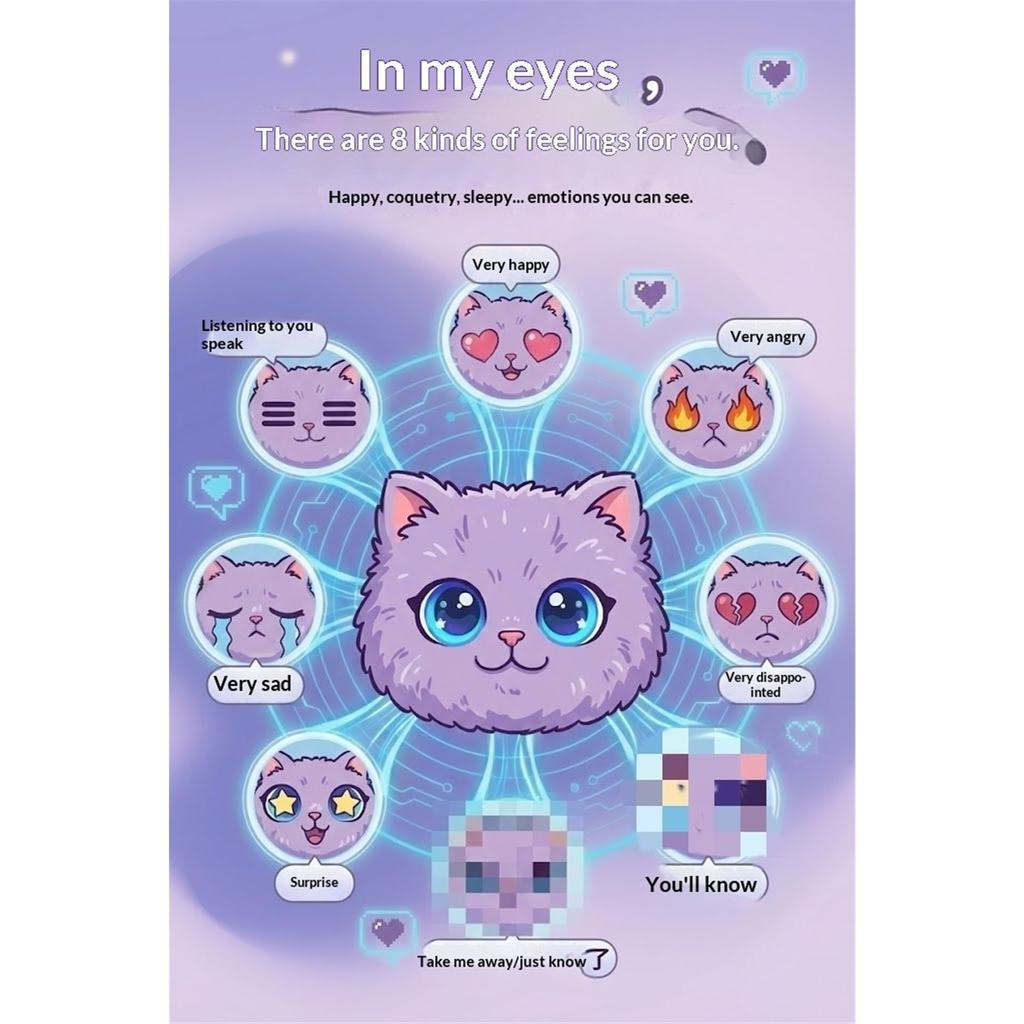 AI Scruffy Cat  Robot Plush Toy Voice Interactive Child Growth Learning Companion Soothing Large Model Pet Doll