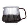 Cafetera de 350ML/500ML con Pico en Forma de V Diseño Rayado Vidrio Patrón Vertical Cafetera para Compartir Café para el Hogar