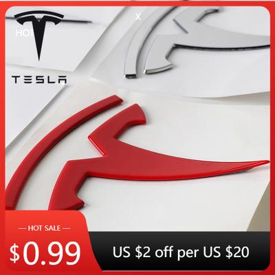 Car Sticker 2025 Hot Car Front Grill Badge Auto Hood Trunk Emblem Sticker Auto Accessories For Model 3 Y S X 2017-2023 Roa