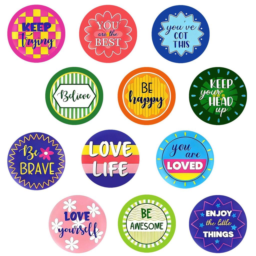 Colorful Motivational Phrase Glass & Magnetic Refrigerator Home Décor Stickers