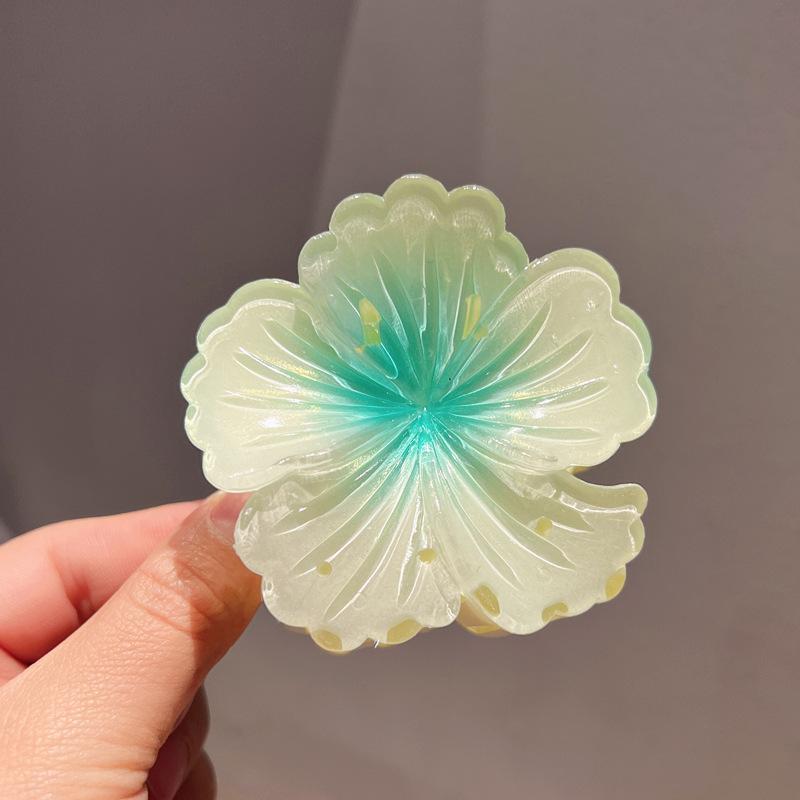 

Gradient Flower Acrylic Hair Claw Clip for Women Girls Sweet Hair Claws Crab Clamp Barrettes Hawaiian Headwear Hair Accessories
