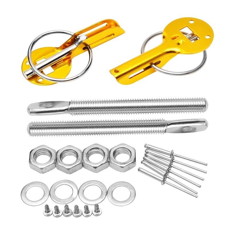 Universal Down Hood Lock Pins Bonnet Hood Pin Lock Kit Fit ALL Racing Speed Black Red Blue Gold Silver