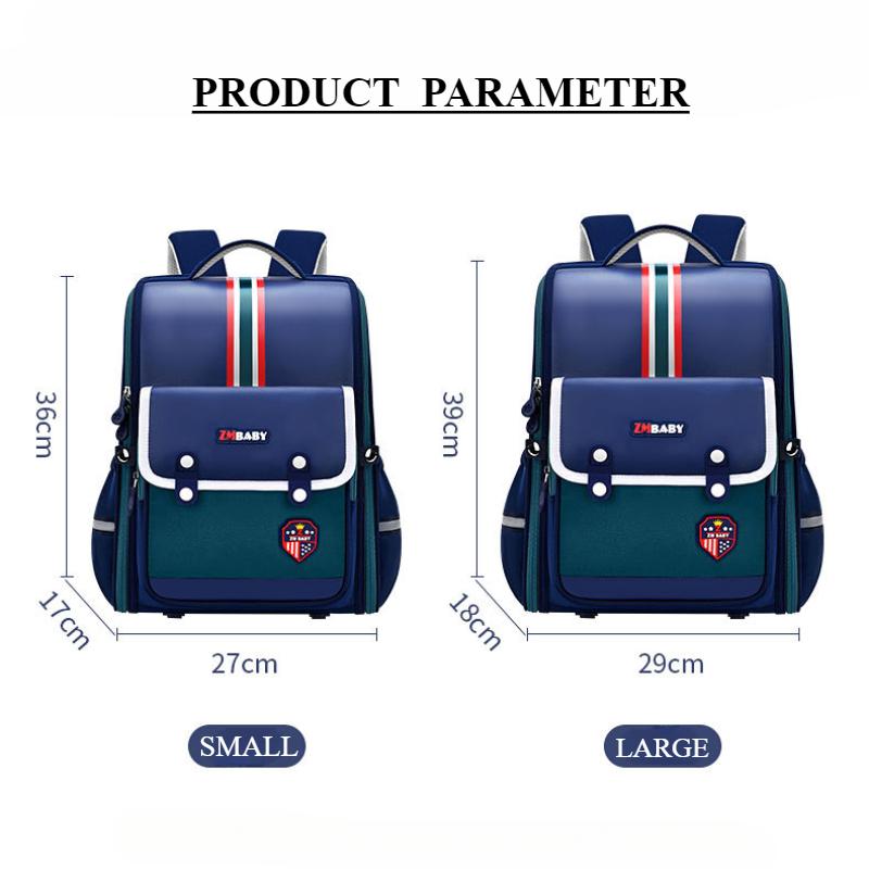 ZMBABY Moda İngiltere Stili Sonbahar Yeni İlkokul Öğrenci Okul Çantası Entegre Tam Açılır Büyük Kapasiteli Çocuk Sırt Çantası 1-3-4. Sınıflar Erkek Çocuk Kitap Çantası