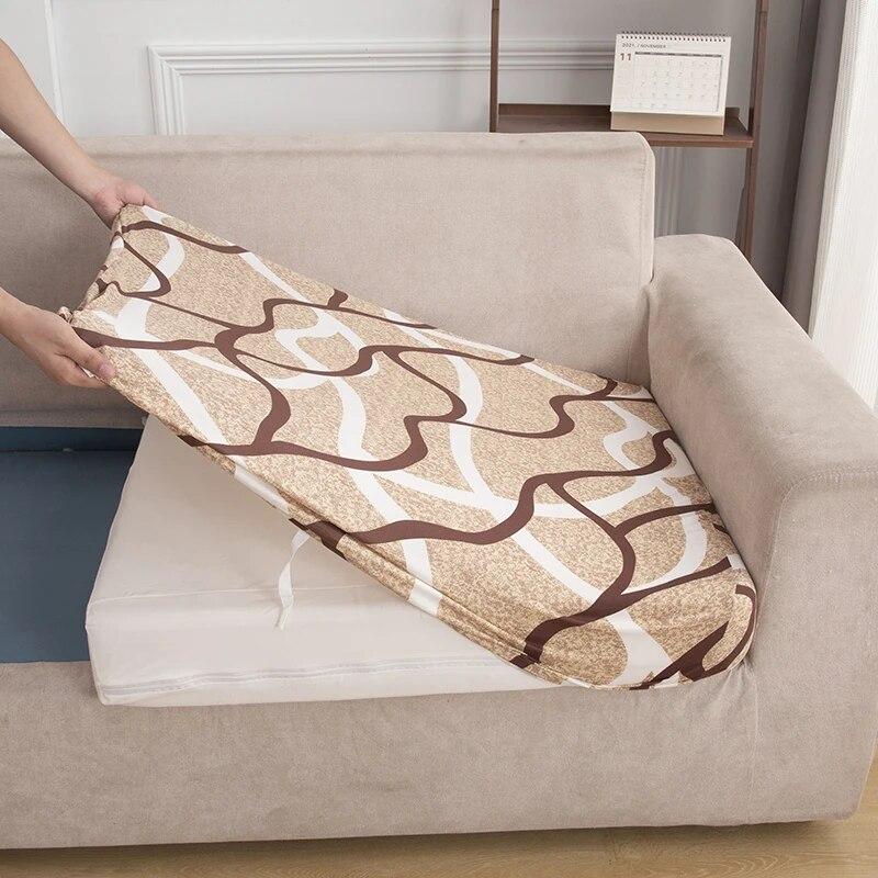 Sofa-Sitzkissenbezug mit Blumendruck, Ecksofa-Schonbezug, elastischer Schutz, Sofa-Couch-Bezüge, Möbelstuhl-Sitzbezug