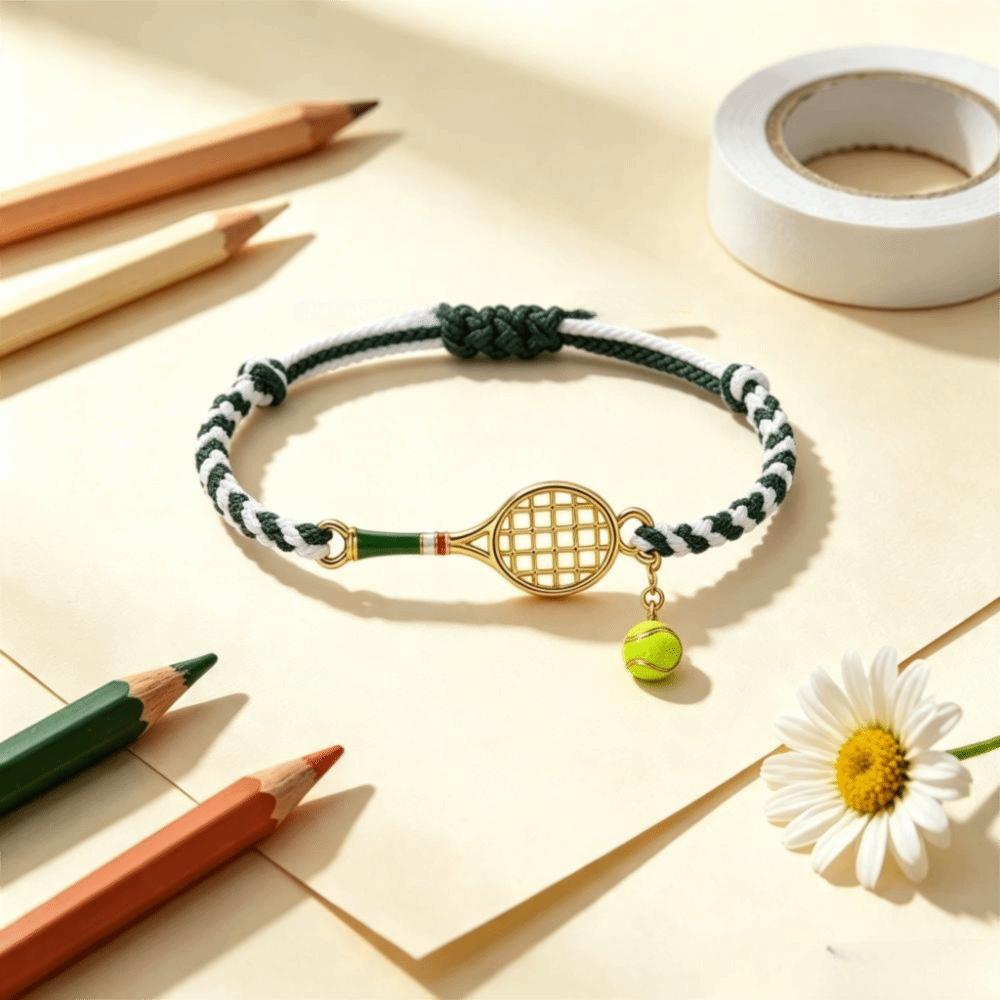 Bracciale Tessuto a Mano Bracciale Tessuto a Mano Design Leggero Bracciale per Coppia Bracciale Racchetta da Tennis per Donne