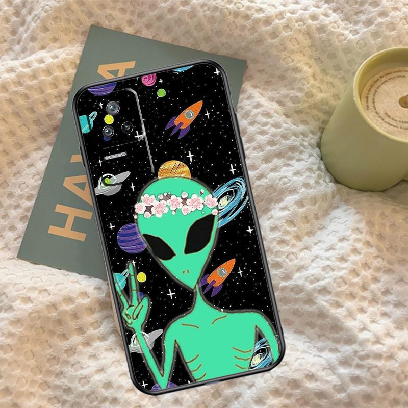 Aesthetics Cartoon Alien Space Case For Xiaomi 14T 11T 12T 13T Pro 13 14 15 Ultra POCO X7 Pro X3 X5 X6 M6 F5 F6 Pro Cover