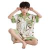 Boys 2026 Short Sleeve Pajamas Set Cartoon Ice Silk Thin Loungewear Kids