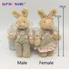 2pcs/lot 11cm Couple Bear Rabbit Plush Toys Stuffed Dolls Floral Cloth Teddy Bear Rabbit Keychain Pendants Gift for Lovers Girls