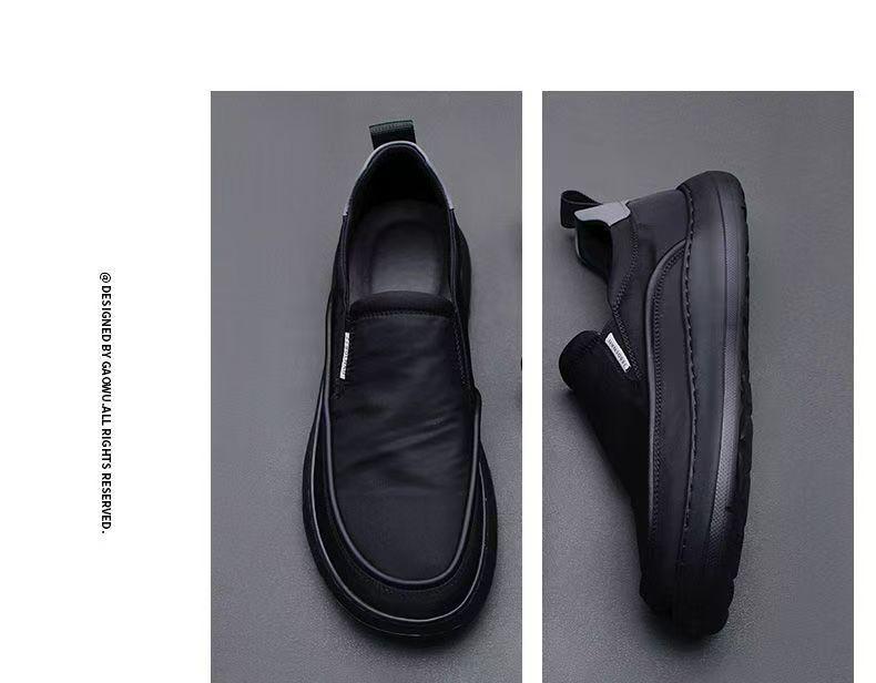 Men's Lightweight Canvas Slip-On Loafers with Thick Sole