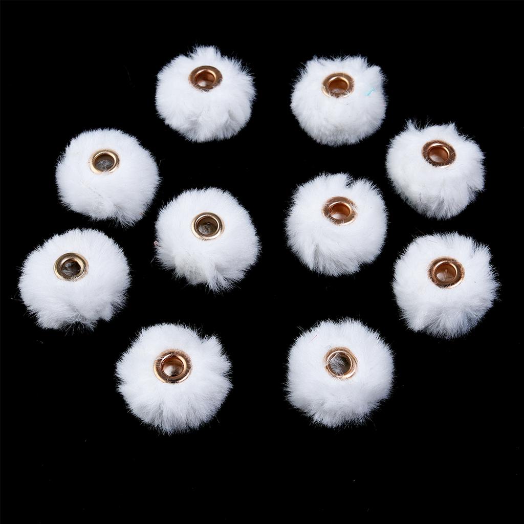 10pcs/bag Imitation Rabbit Fur Coverd Straight Hole Beads DIY Pompom Pendant for Jewelry Making DIY Necklace Pendant Earrings