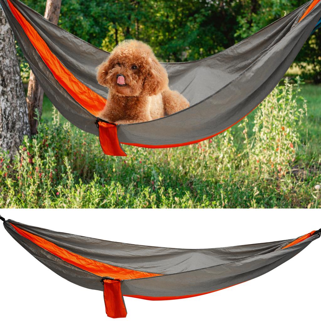 Camping Hammock Portable Hammock with Tie Rope Widened Hanging Swing for Indoor Outdoor Camping Silver Gray Orange Swing Hammock