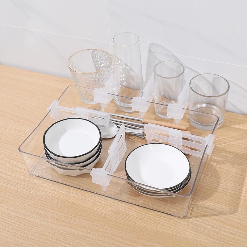 Adjustable Fridge Space Divider Expandable 0/20Pcs Beverage Jar Sauce Organizer for Kitchen Refrigerator Organization