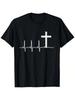 EKG LifeLine Christ Heartbeat Cross Pulse T-Shirt