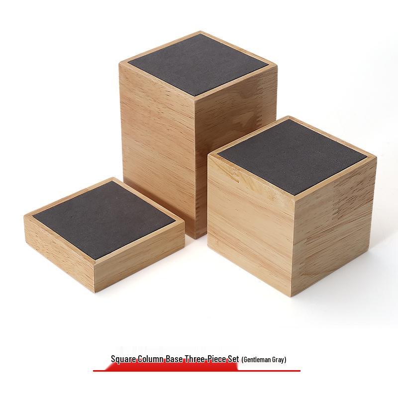 Solid Wood Jewelry Display Stand for Earrings, Rings, and Necklaces with Jade Tray