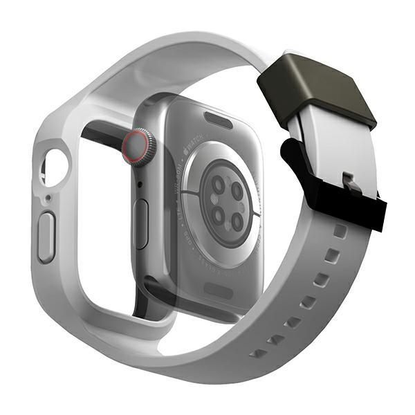 Uniq Monos 2In1 Apple Watch Strap+ Case Series 4/5/6/7/8/9/Se/Se2 44/45Mm. Grey/Chalk Grey
