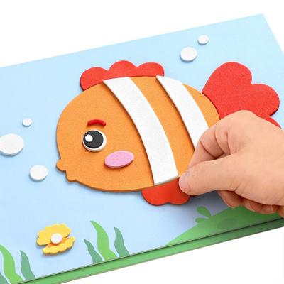קריקטורה סטריאוסקופית 3D מדבקת DIY צעצוע חומר יצירה צעצועי מדבקות חינוכיים בנים תינוק בנות