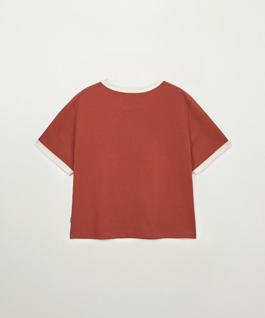 Seteo (W) Arch Logo Ringer Short Sleeve T-Shirt Red