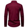 Autumn Men's Fake Tie Long Sleeve Shirt Men New Fashion Special Design Solid Shirts Male Versatile Casual Social Wedding Party