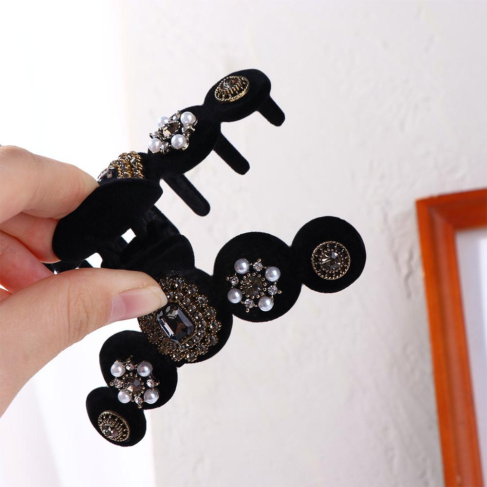 Autumn For Girls Winter Velvet Pearl Baroque Hairgrip Korean Ponytail Holder Women Hair Claws Crystal Shark Clip