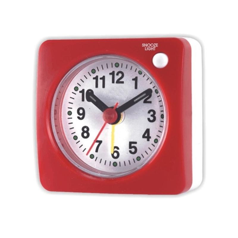 

Travel Alarm Clock With Quiet Operations And Snoozes Modes Desk Clock For Business Trip Vacation for Heavy Sleep красный