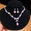 Set di Orecchini e Collana con Diamanti a Goccia: Lussuosa Collana Girocollo con Pendente Gioiello per Donna