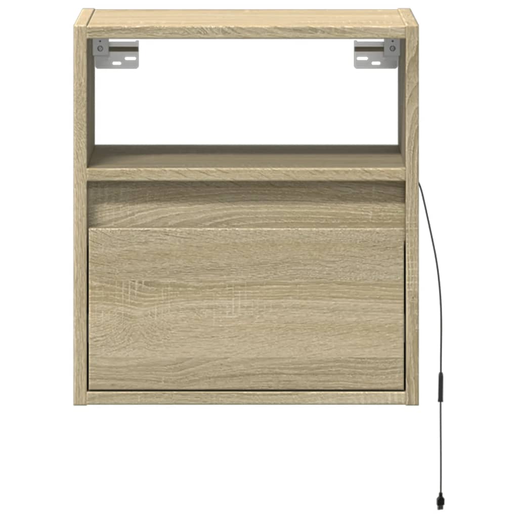 Vidaxl Ścienne Szafki Tv Z Led, 2 Szt., Dąb Sonoma, 41X31X45 Cm