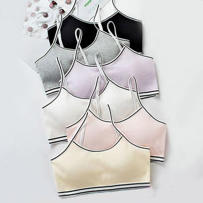 Lindas costas sem anel de aço envoltório sutiã feminino com suspensórios estudante esportes colete estilo envoltório sutiã para meninas com sutiãs