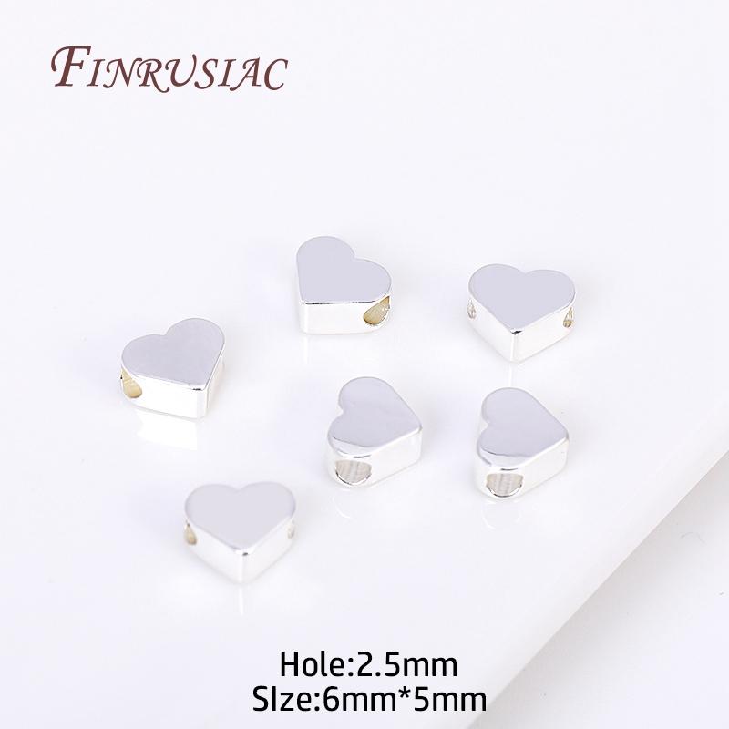 18K Gold Plated Heart Beads,Metal Heart Spacer Beads Bracelet Beads For DIY Jewelry Making Accessories,6x5MM,Hole Size 2.5MM