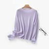 French-Style Silk Hollow Round Neck Knitwear for Women - Spring/Autumn Loose Sun Protection Shirt