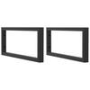 Washbasin Brackets 2 pcs Black Rectangular Steel