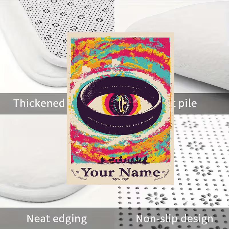 Lord Rings 3Pcs Personalized Customization Bathroom Mat Nonslip Floor Mat Set Toilet Lid Bathroom Mat Bathroom Absorbent Door Mat Decoration