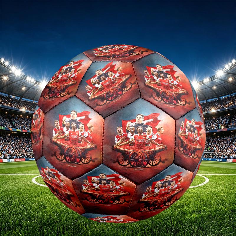 Football Team F.C Print Size 5 Soccer Ball, PU Wear Resistant Football for Match Training and Daily Practice, Birthday Gift for Soccer Fans