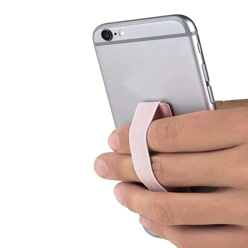 Universal Phone Back Sticker Finger Strap - Elastic Design + ABS Grip, Anti-Drop Phone Holder