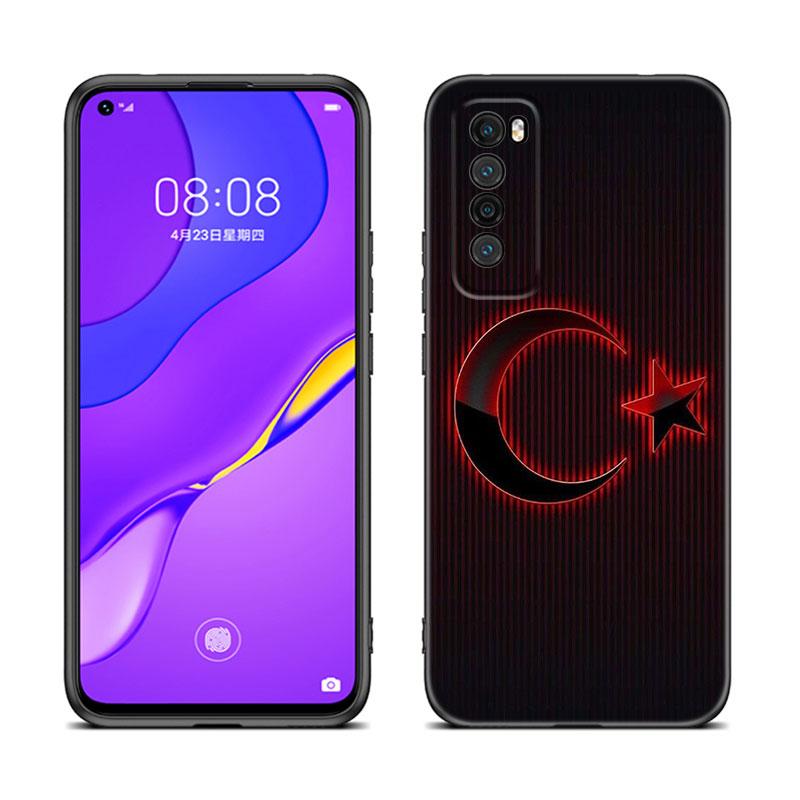 

Черный чехол для телефона с турецким флагом для Huawei Nova 11 12 Ultra 9 10 SE Pro 11E 11i 12i Y70 Plus Y60 Y61 Y71 Y72 Y90 Y91 Huawei Nova 10 Pro